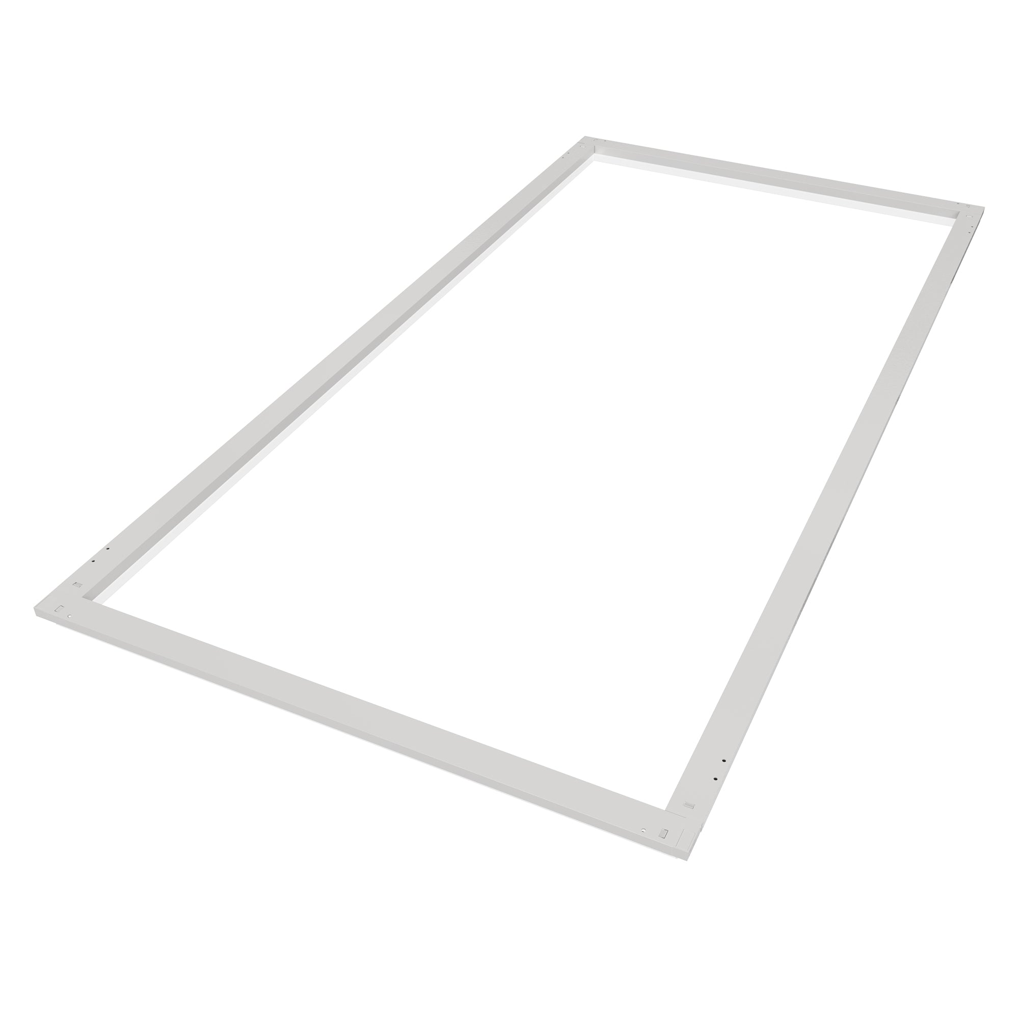 SFL02 2x4ft surround frame LED light angled perspective view showing slim aluminum frame design