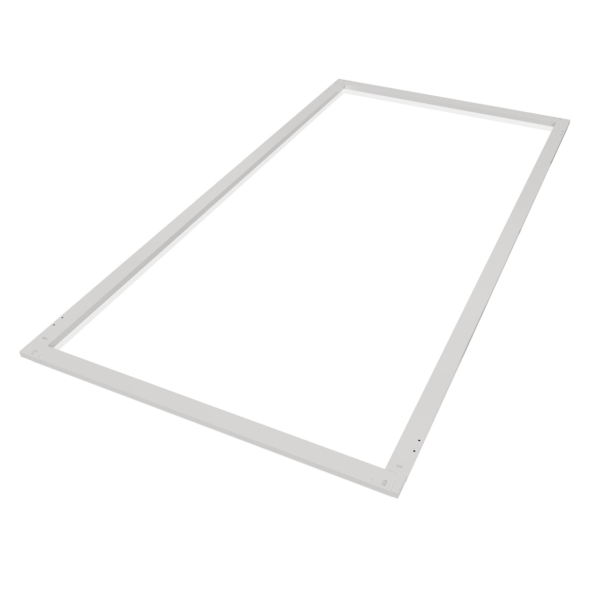 SFL02 2x4ft surround frame LED light angled perspective view showing slim aluminum frame design