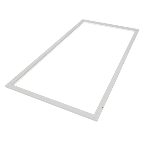 SFL02 2x4ft surround frame LED light angled perspective view showing slim aluminum frame design