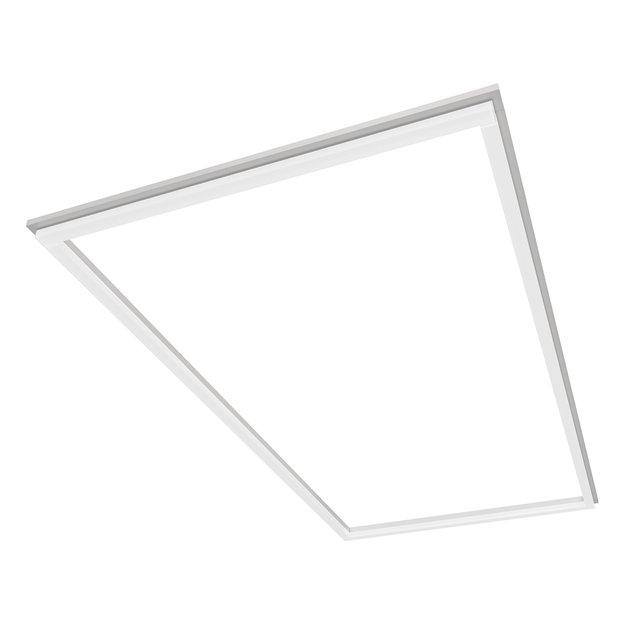 SFL02 2x4ft surround frame LED light main view, modern rectangular ceiling frame fixture in white finish