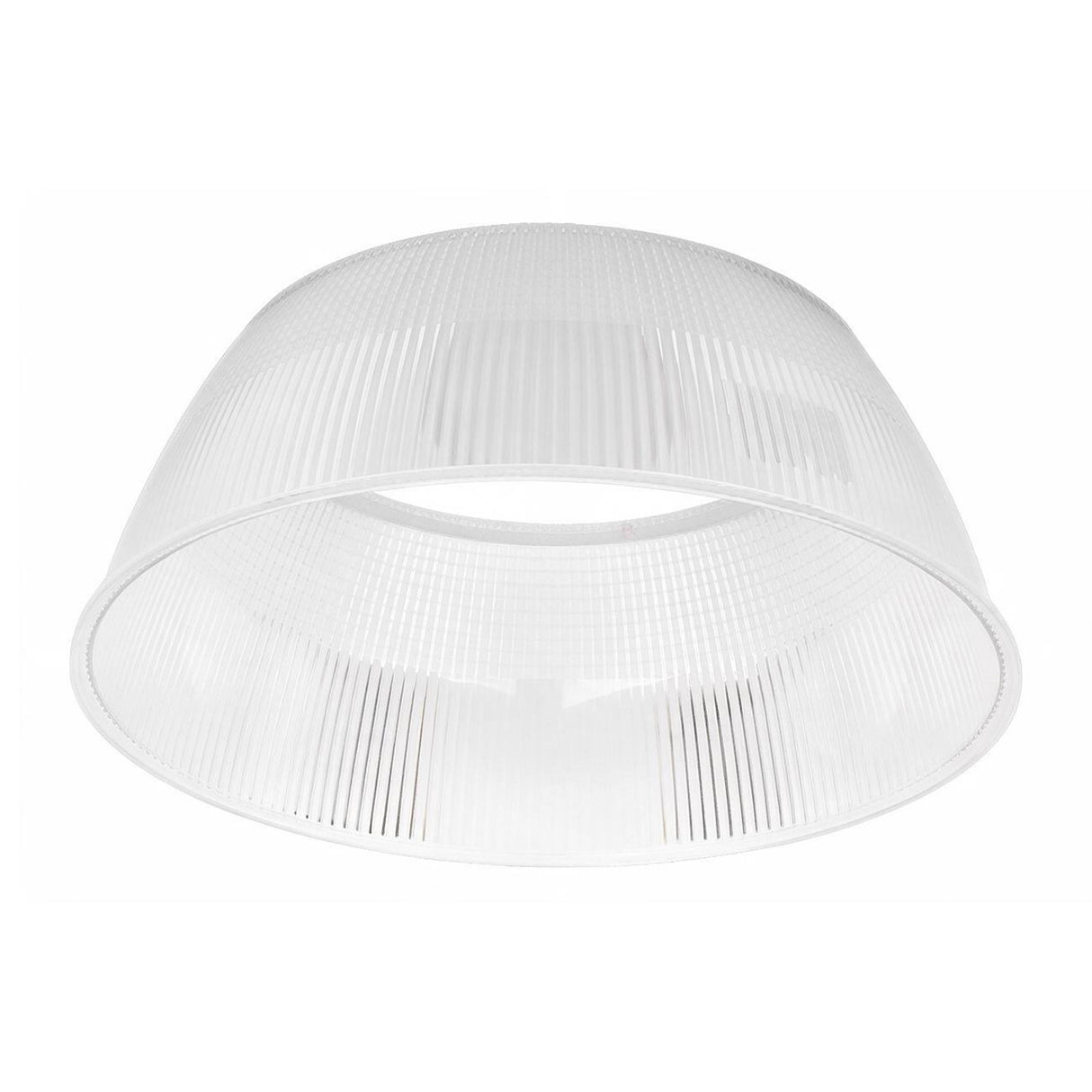 Small polycarbonate refractor for LED high bay light fixture