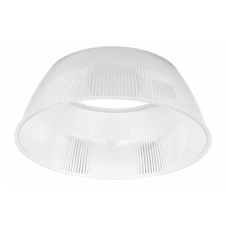 Small polycarbonate refractor for LED high bay light fixture
