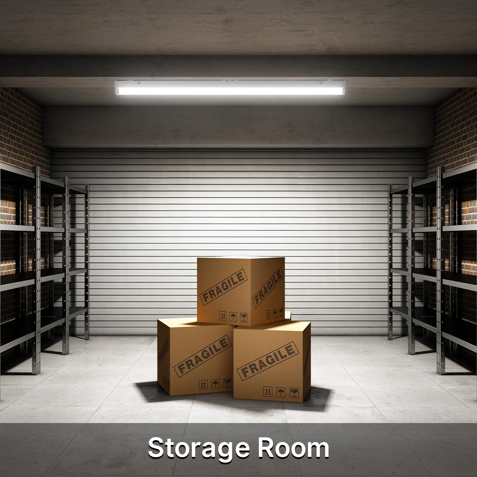 LED Linear Strip Light Fixture in storage room lighting