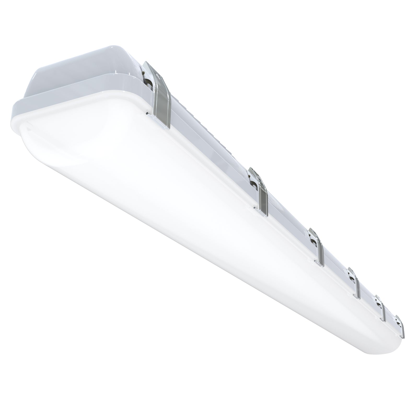 VT04 50W 4ft LED vapor tight light bottom diffuser view showing uniform light output panel