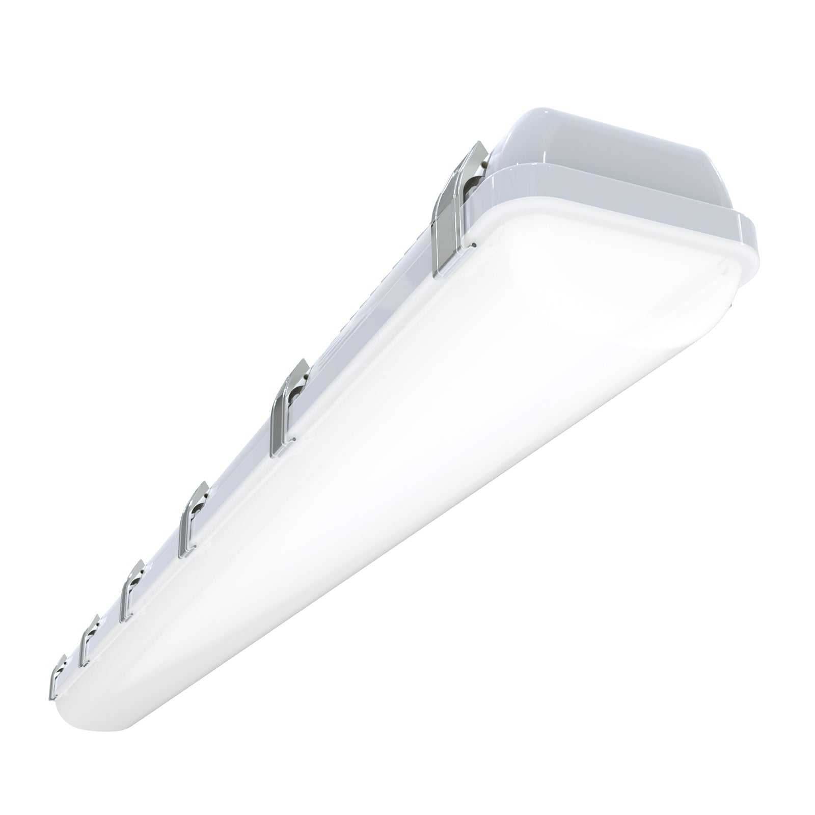 VT04 50W 4ft LED vapor tight light perspective view displaying IP-rated sealed enclosure structure