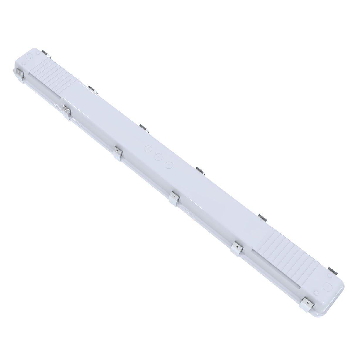 VT04 50W 4ft LED vapor tight light side profile view showing slim linear industrial design