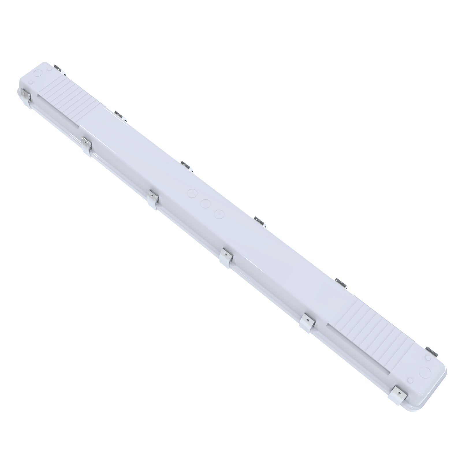 VT04 50W 4ft LED vapor tight light side profile view showing slim linear industrial design