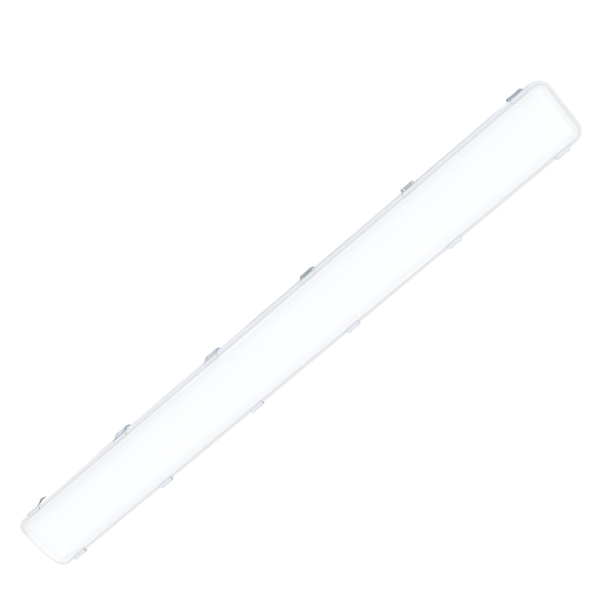 VT04 50W 4ft LED vapor tight light side profile view showing slim linear industrial design