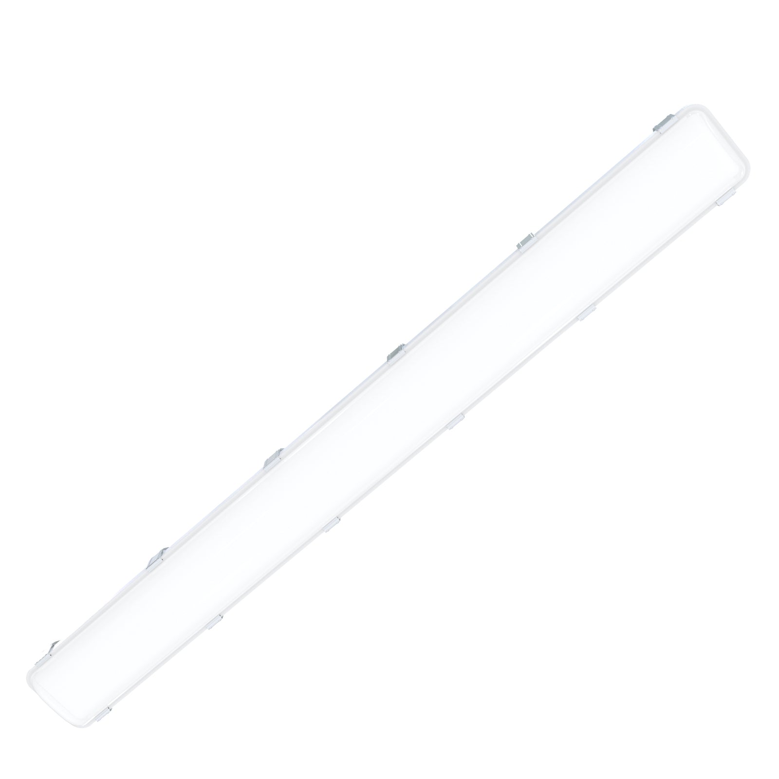 VT04 50W 4ft LED vapor tight light side profile view showing slim linear industrial design