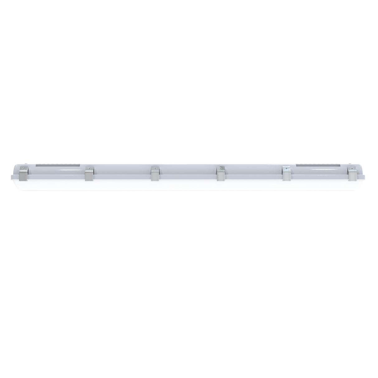 VT04 50W 4ft LED vapor tight light full-length side view showing linear body and mounting structure