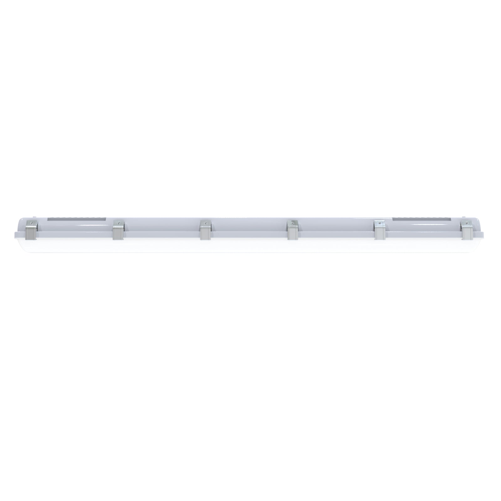 VT04 50W 4ft LED vapor tight light full-length side view showing linear body and mounting structure
