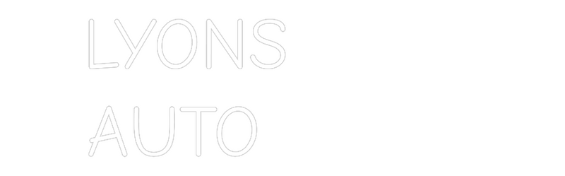 LYONS AUTO custom neon sign design