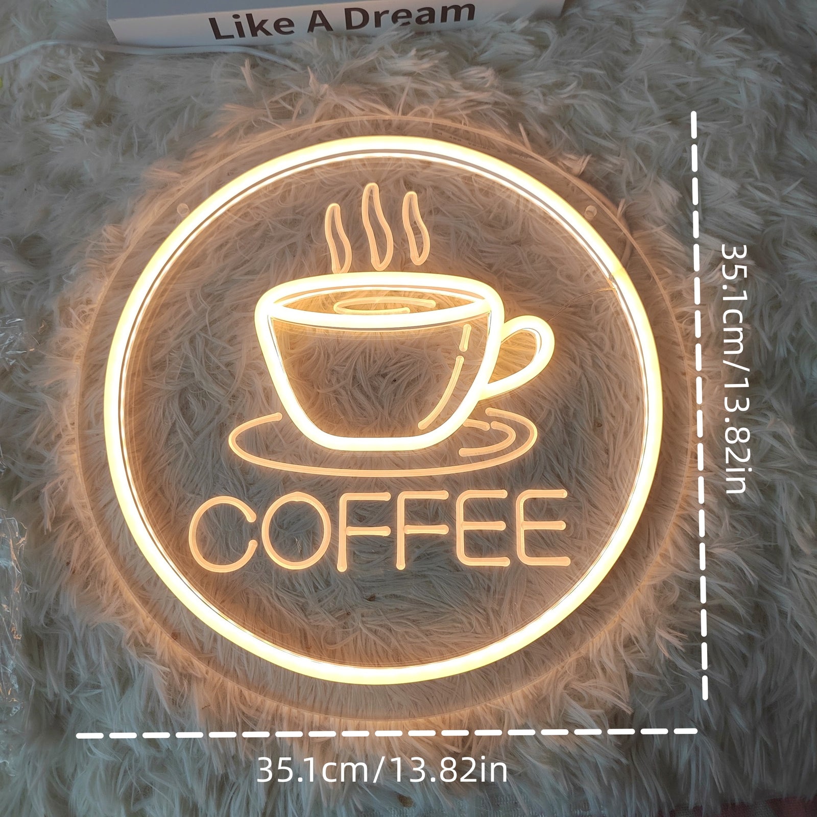 Glowing coffee cup neon sign, Coffee LED sign for sale