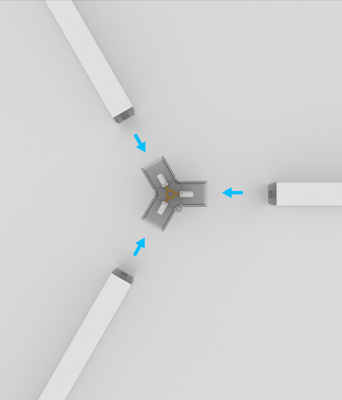 2.Connect the 120° Y connector