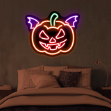 Neon light up signs – Devil Pumpkin custom neon for Halloween

