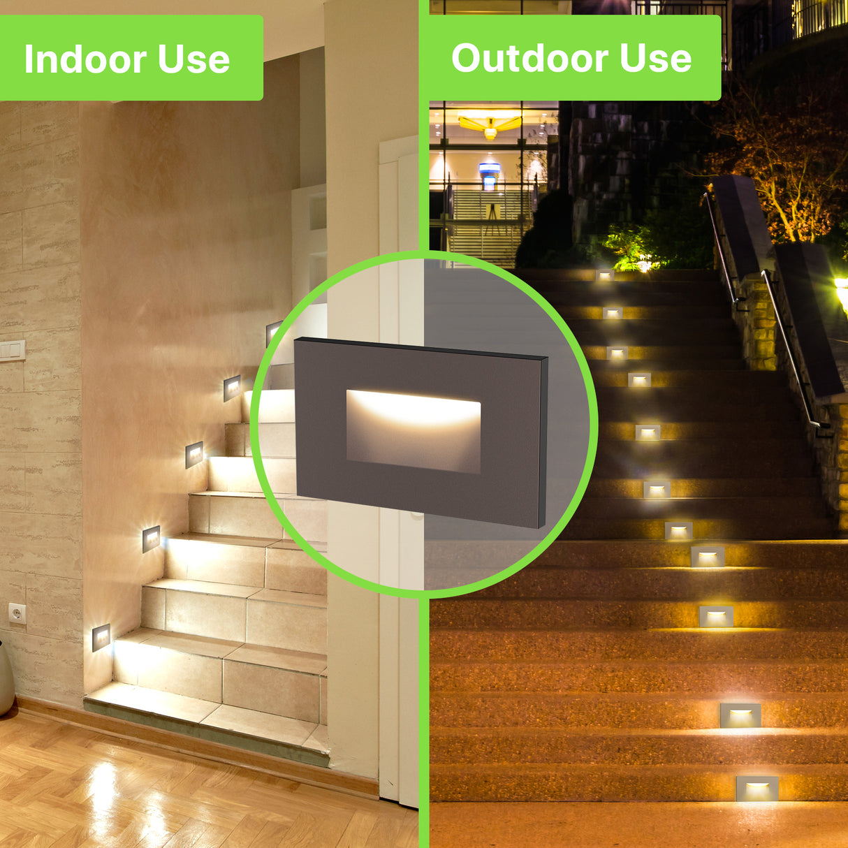 The light can be used indoors and outdoors, great for corridors, hallways, garden steps and other places to improve the night environment and ensure pedestrian safety