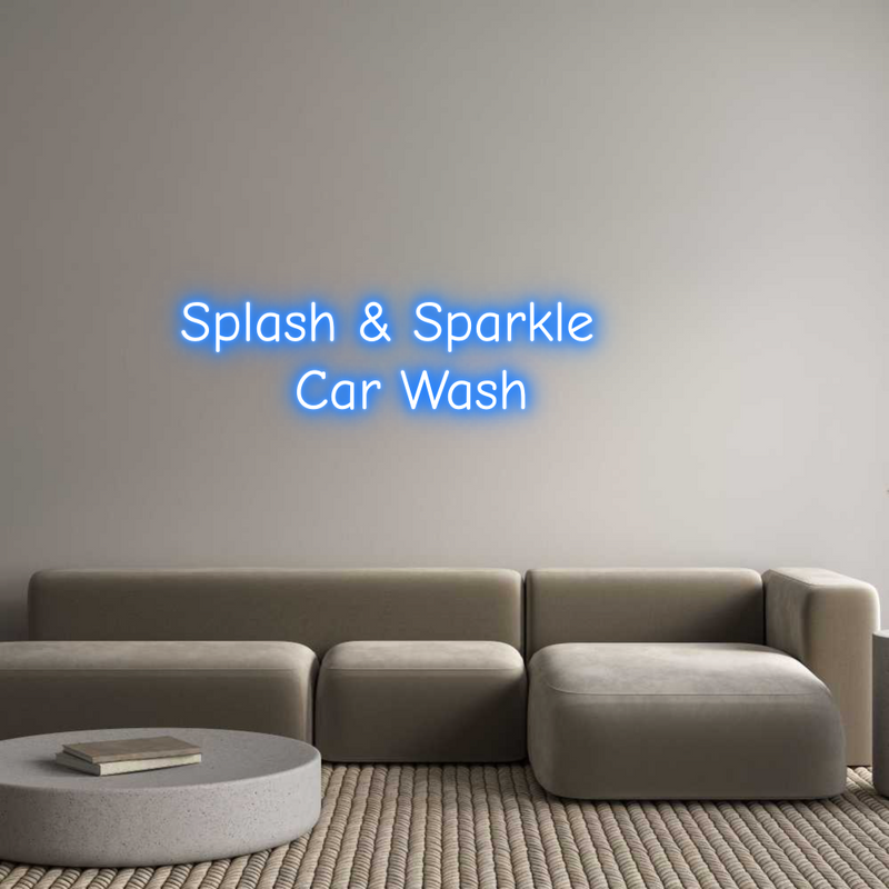 Custom Neon Light Splash & Sparkle Car Wash