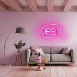 Open Neon Sign Light in pink