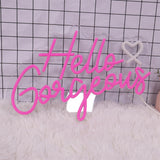 Beautiful "Hello Gorgeous" neon light, perfect for chic wall décor.