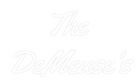 Custom neon sign for The DeMeuse's, orange, wall mounted, ideal home decor.