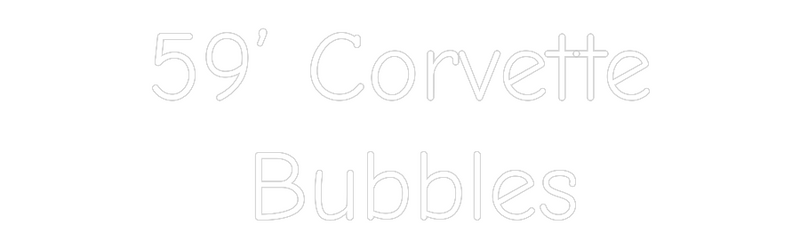 59' Corvette Bubbles neon sign outline design, perfect for a custom neon light.