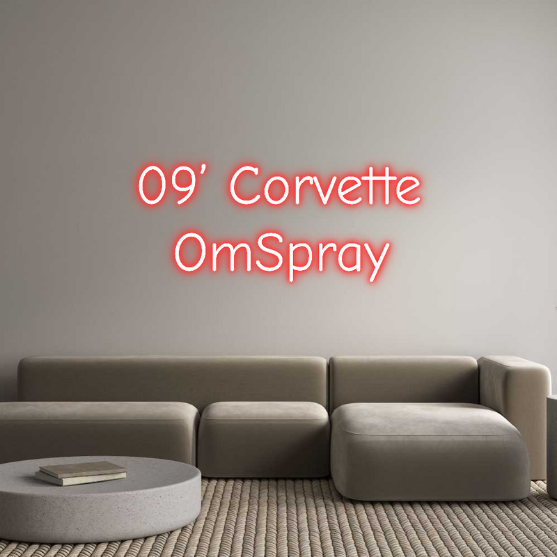Custom neon light for 09’ Corvette, red neon sign, wall mounted, cut to shape, indoor use.