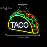 LED Taco neon sign light with playful design, size 11.8inch by8.1inch