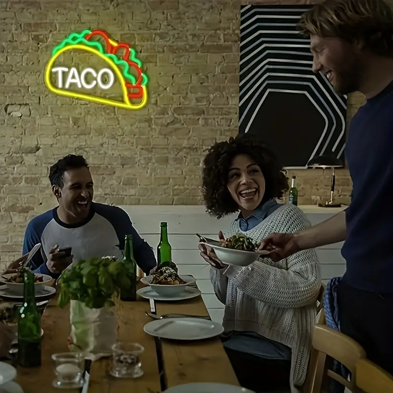 Custom Taco neon sign perfect for kitchens or parties.