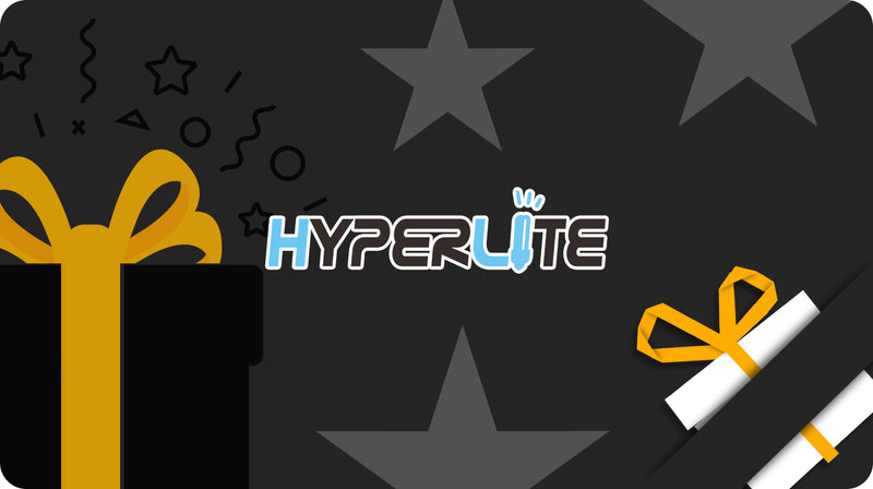 Hyperlite gift card with gifts and logo